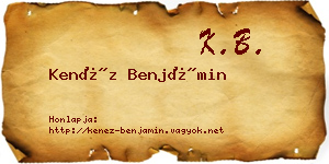 Kenéz Benjámin névjegykártya
