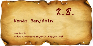 Kenéz Benjámin névjegykártya
