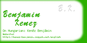 benjamin kenez business card