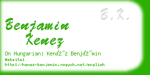 benjamin kenez business card